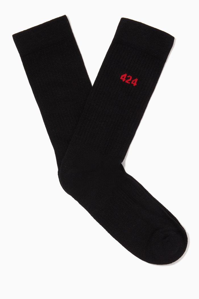 

Alias Socks in Stretch Cotton Knit, Black