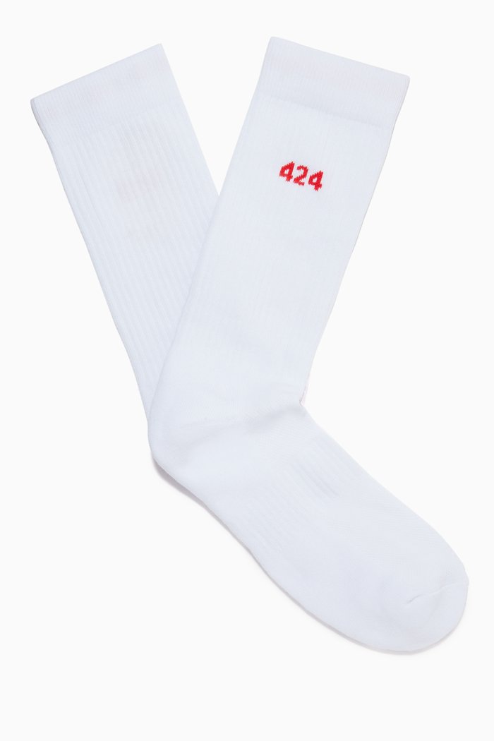 

Alias Socks in Stretch Cotton Knit, White
