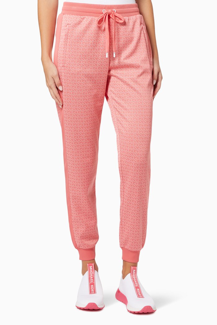 

Track Pants in Stretch Logo Jacquard, Red