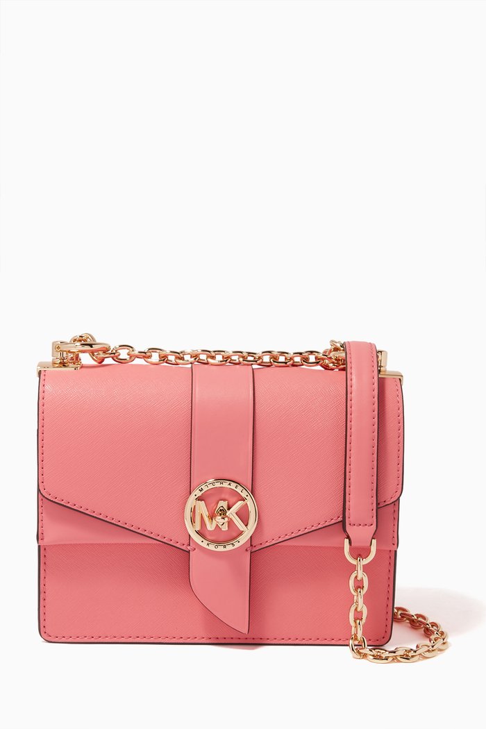 Small Greenwich Crossbody Bag in Saffiano Leather, Red