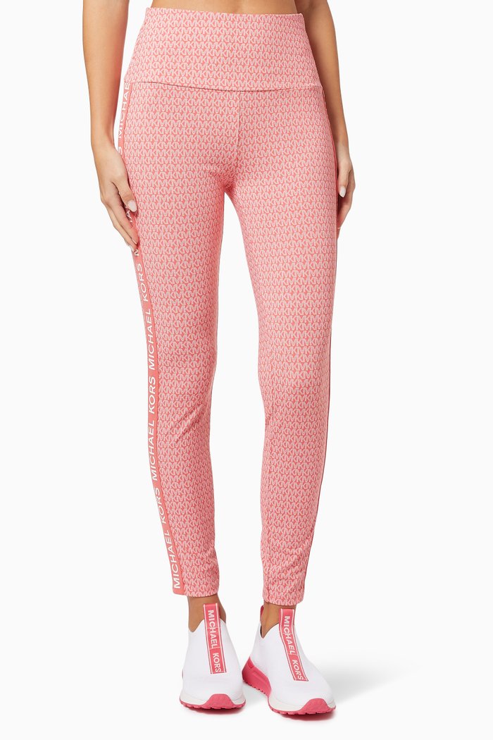 

Tonal Logo Tape Leggings in Nylon, Red