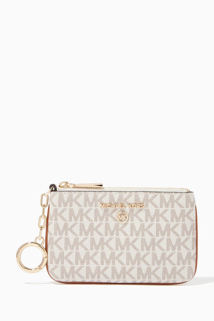 

Extra Small Key Card Case in Logo Canvas, White