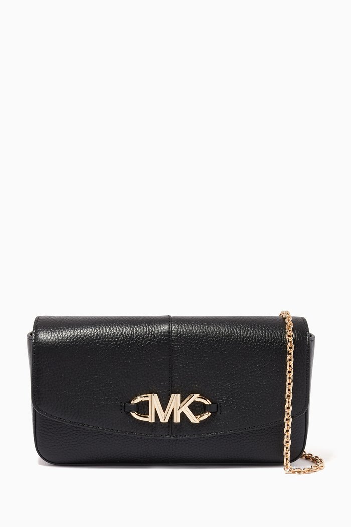 

Large Izzy Clutch in Leather, Black
