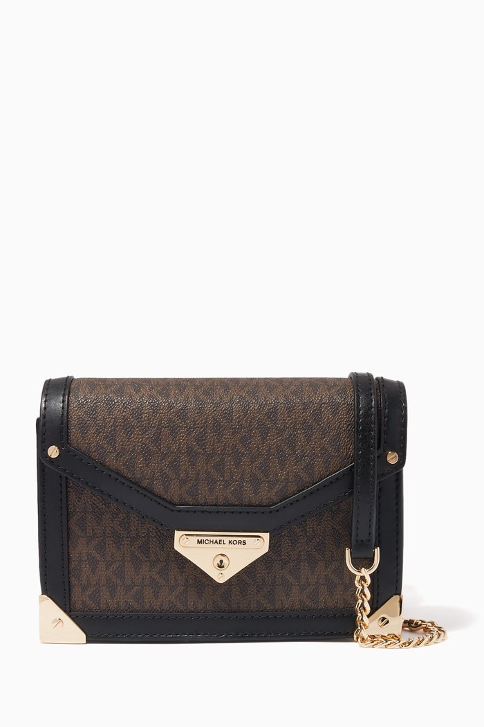 

Small Grace Crossbody Bag in Logo Canvas, Brown
