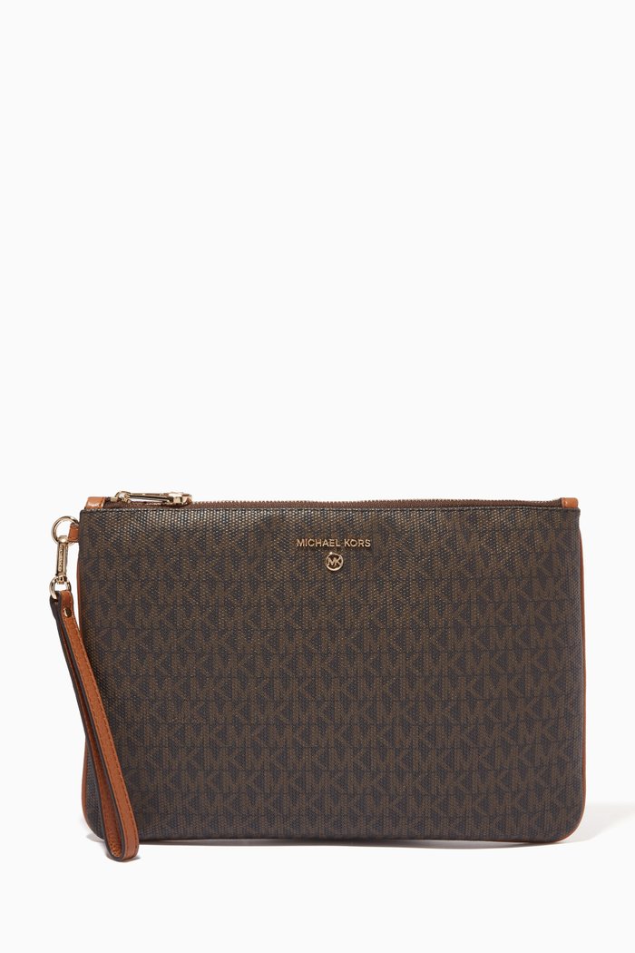 

Large Slater 2-in-1 Pouch in Logo Canvas, Brown
