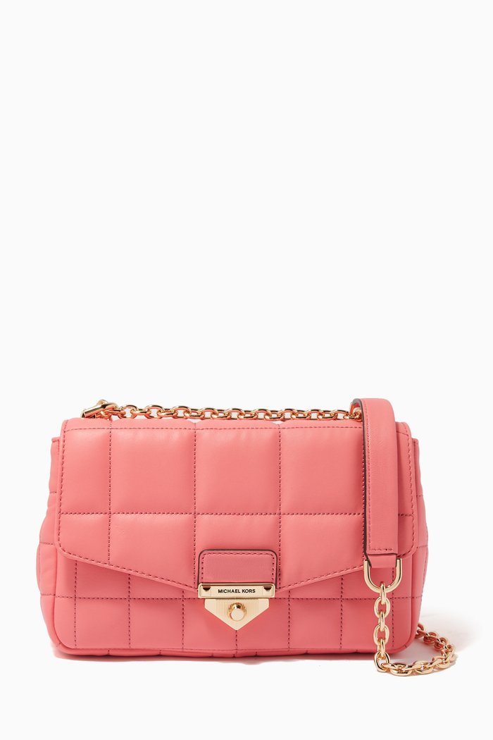 

Large Soho Shoulder Bag in Quilted Leather, Red