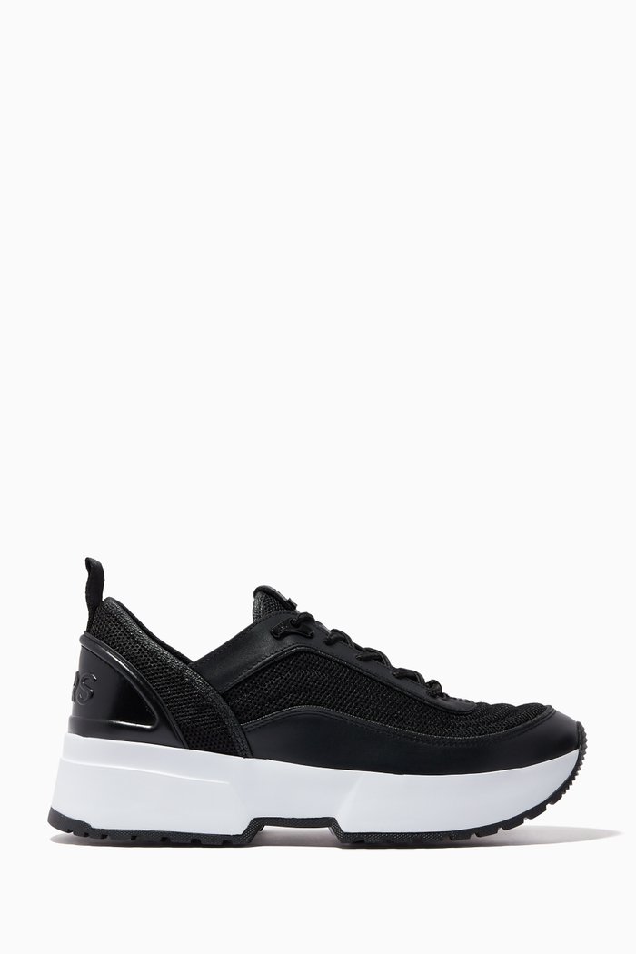 

Chaplin Trainers in Leather & Mesh, Black