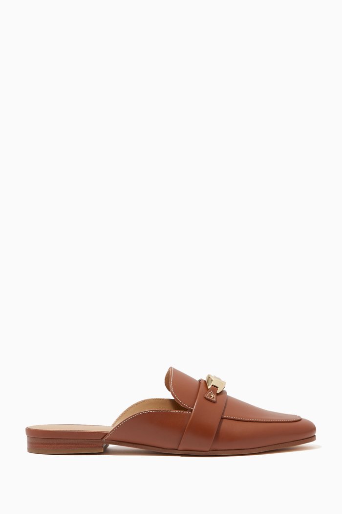 

Tilly Slides in Leather, Brown