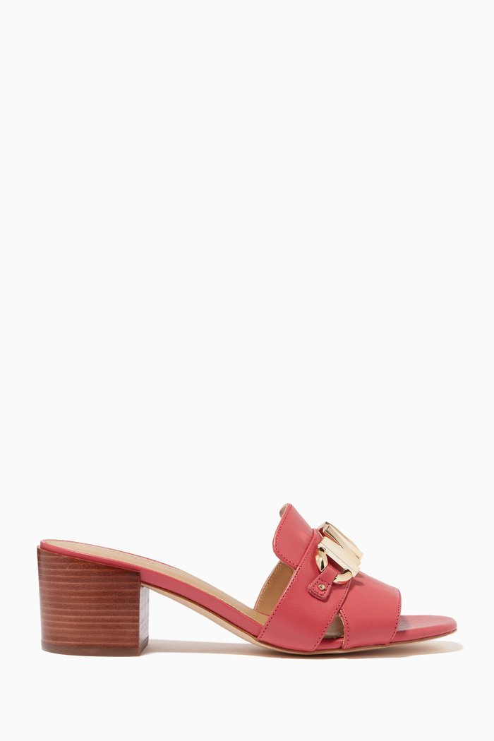 

Izzy Logo Mules in Leather, Brown