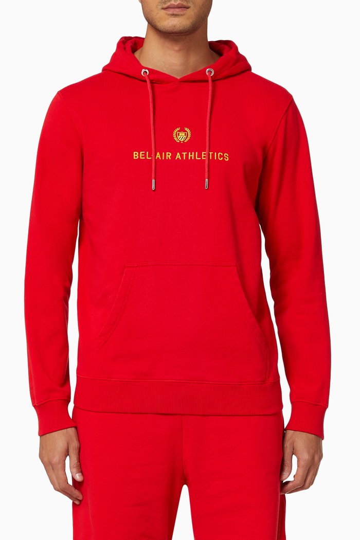 

Academy Crest Hoodie in Fleece, Red