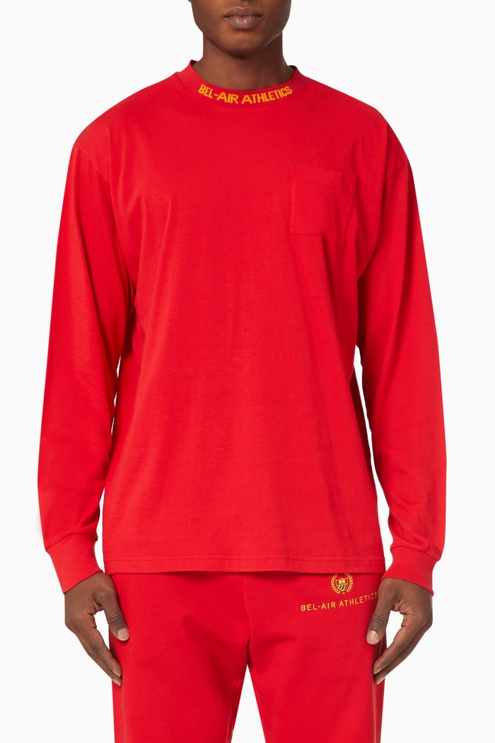 Logo T-shirt in Jersey, Red