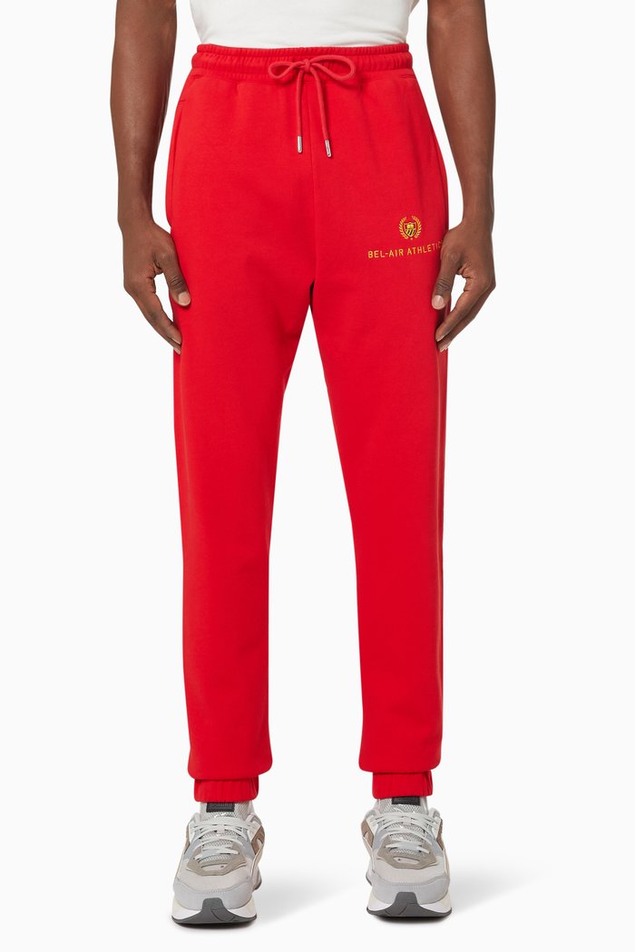 

Academy Crest Sweatpants in Fleece, Red