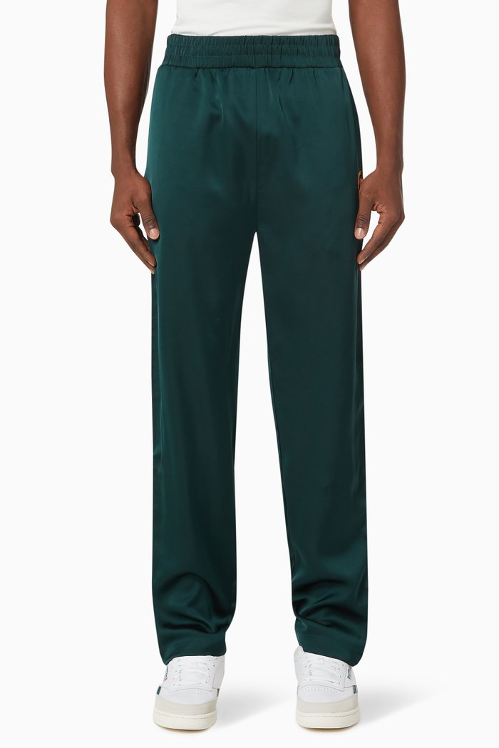 

Academy Crest Track Pants in Satin, Green