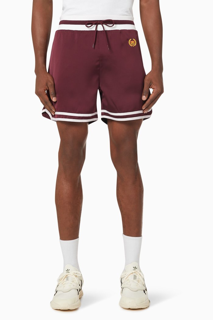 

Academy Crest Gym Shorts in Cotton, Red