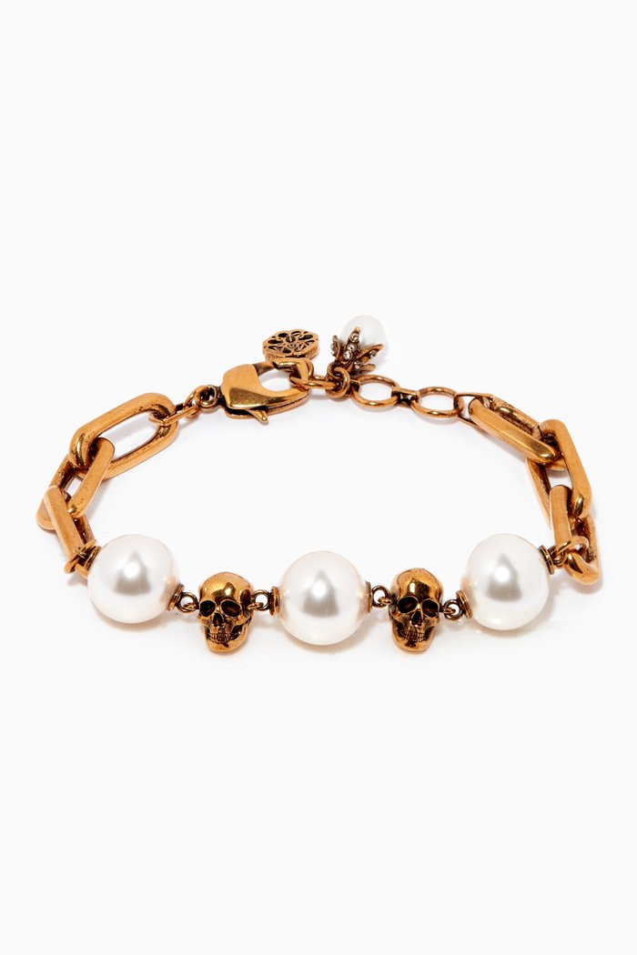 

Pearly Skull Bracelet, Blue