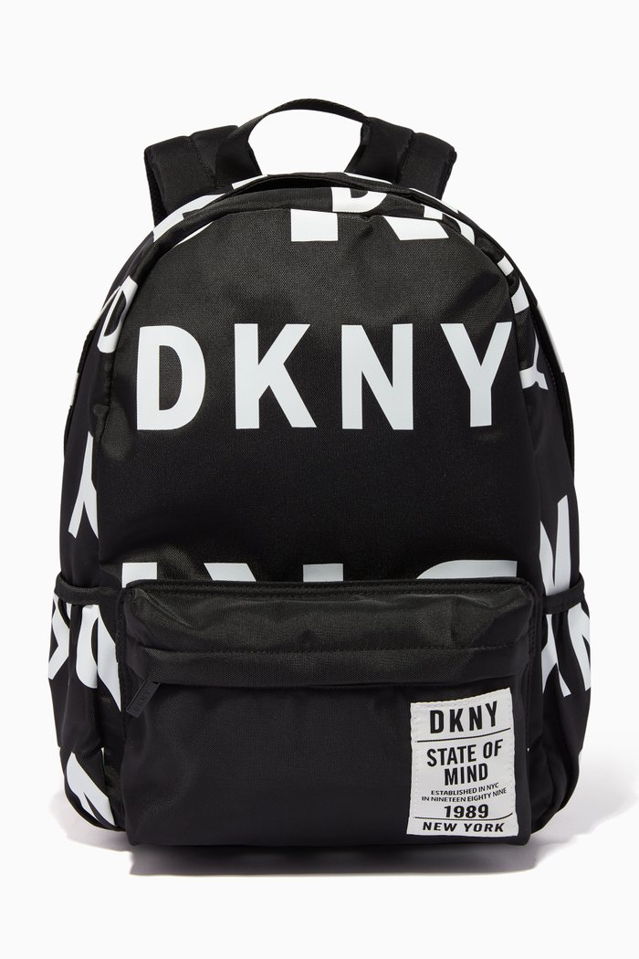 

DKNY Logo Backpack in Nylon, Black