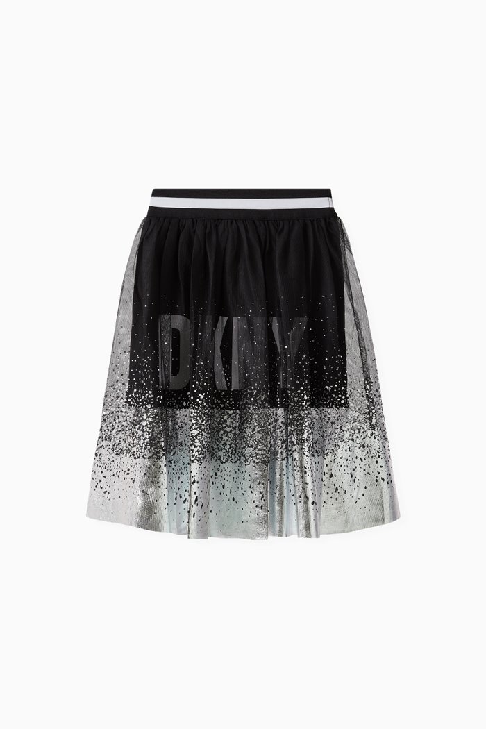 

Logo Skirt in Tulle, Black