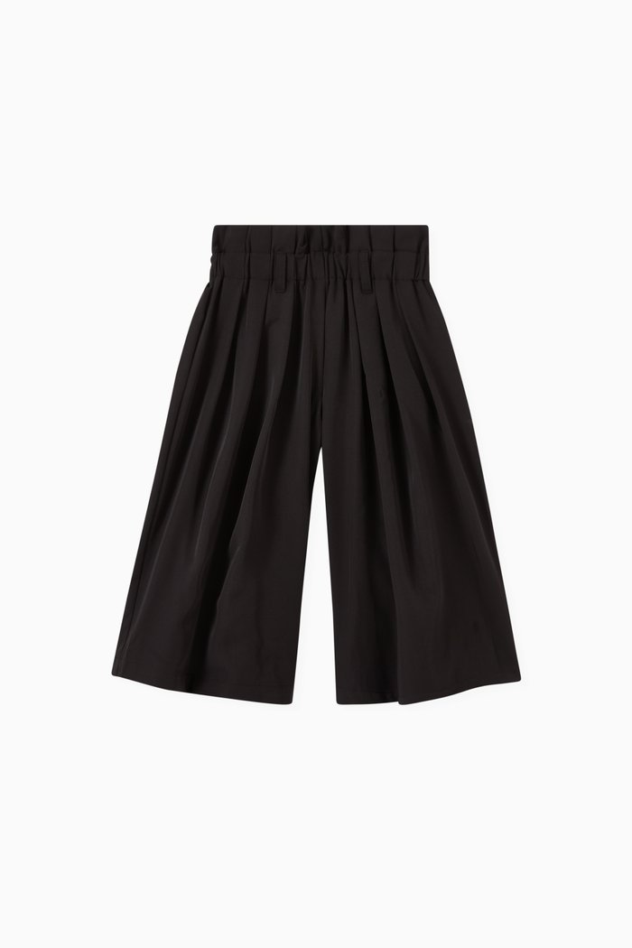 

Paperbag Flared Pants in Twill, Black
