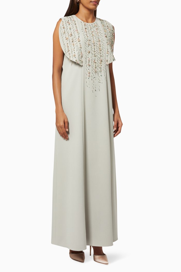 Kiya Flap Dress with Beaded Embellishment, Green