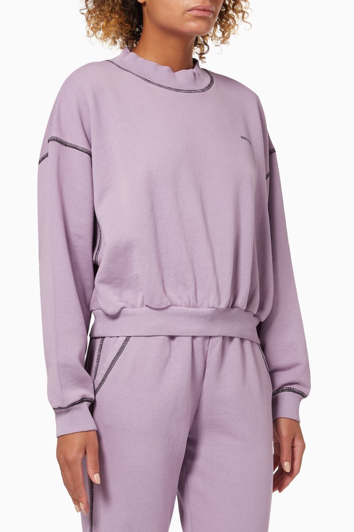 

Regular Fit Sweatshirt in Jersey, Purple