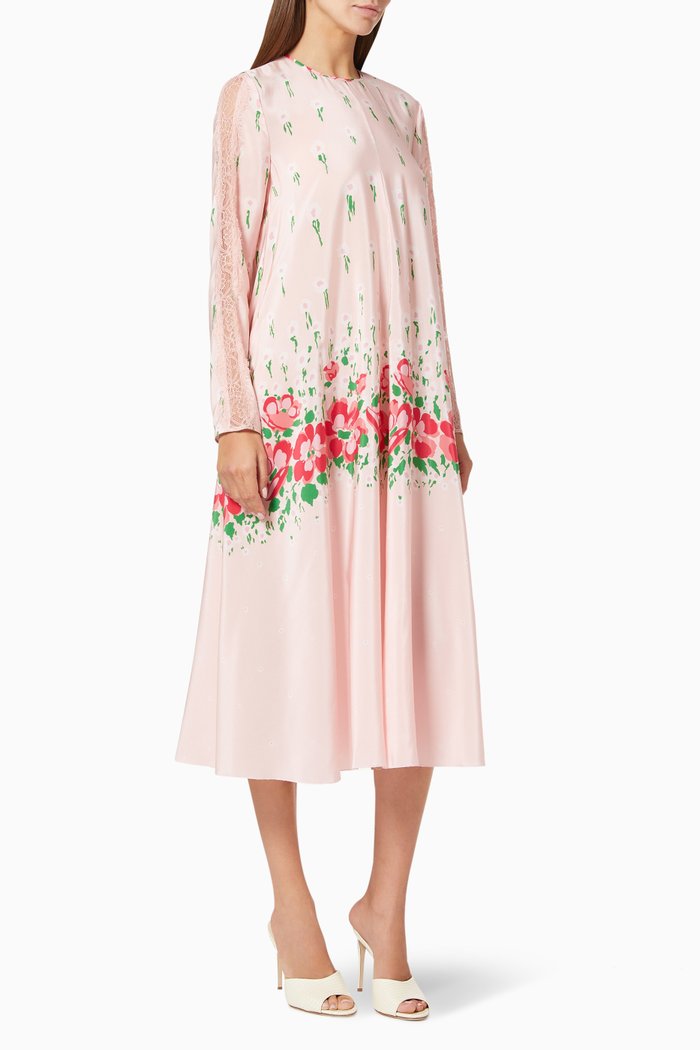 

Floral Dress in Silk, Pink