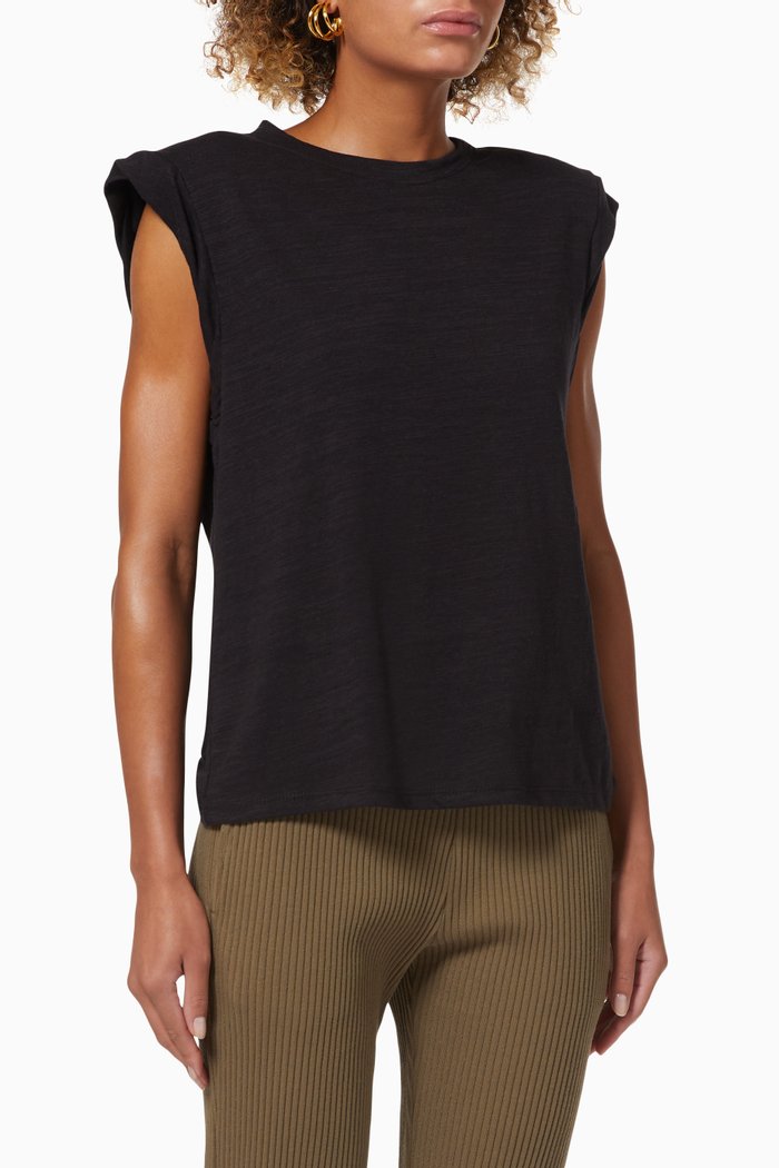 

Shoulder Pad Muscle T-shirt in Strata Slub, Black