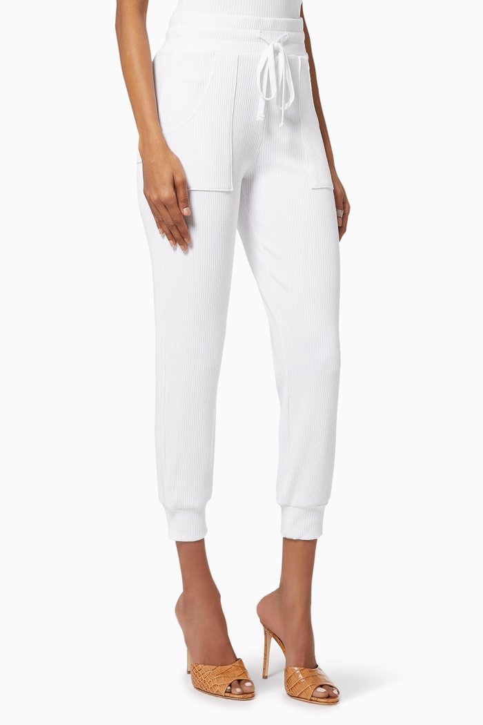 

Ribbed Joggers in Alloy Rib, White
