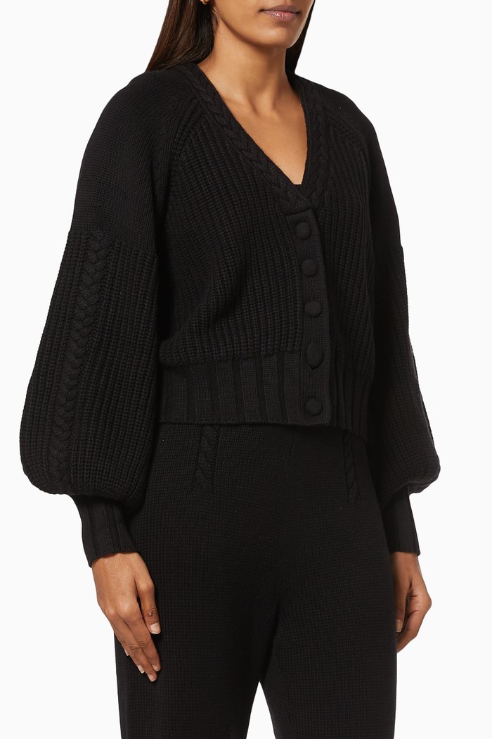 

Brooklyn Cardigan in Cotton Cashmere Knit, Black