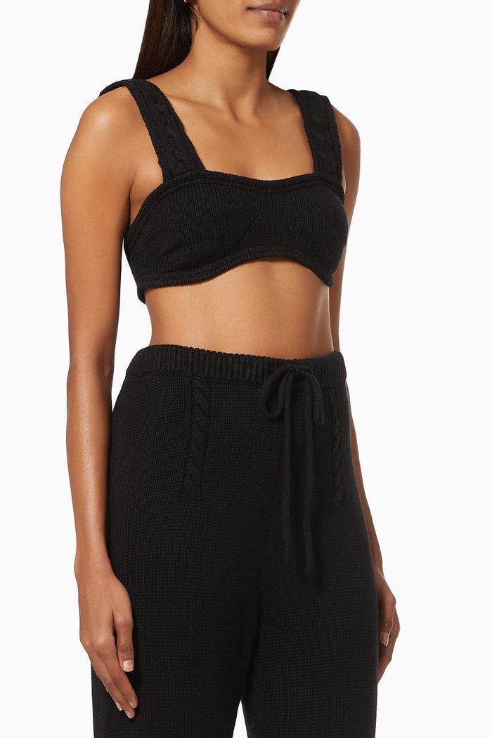 

Brooklyn Bralette in Cotton Cashmere Knit, Black