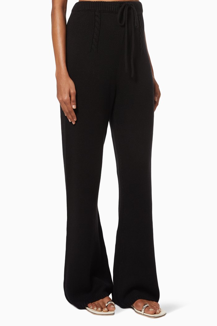 

Marlowe Pants in Cotton Cashmere Knit, Black