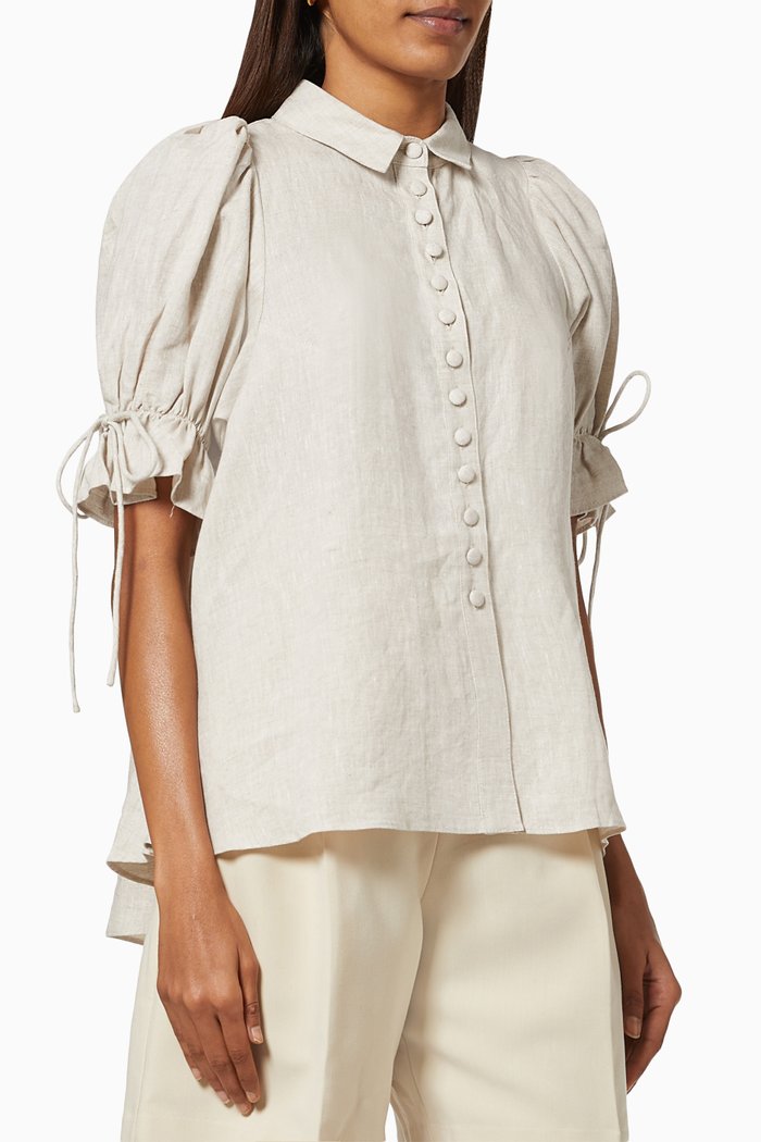 

Sara Shirt in Linen Batiste, Neutral