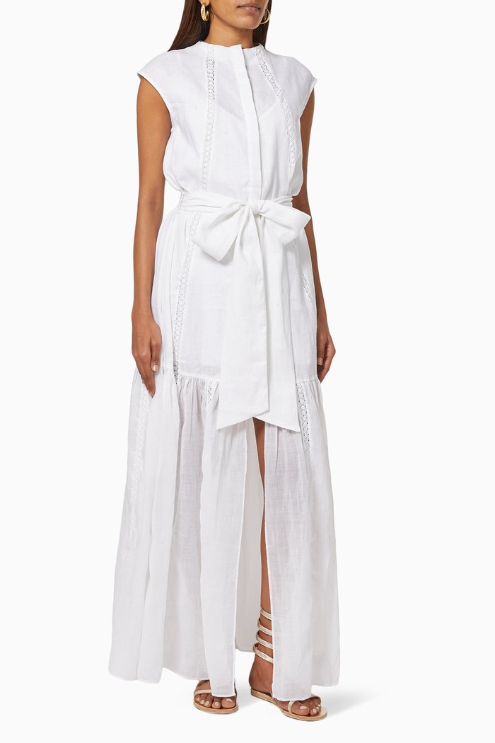 

Marlowe Ramie Maxi Dress in Linen Batiste, White
