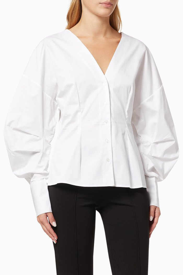 

The Lindsey Top in Cotton Poplin, White