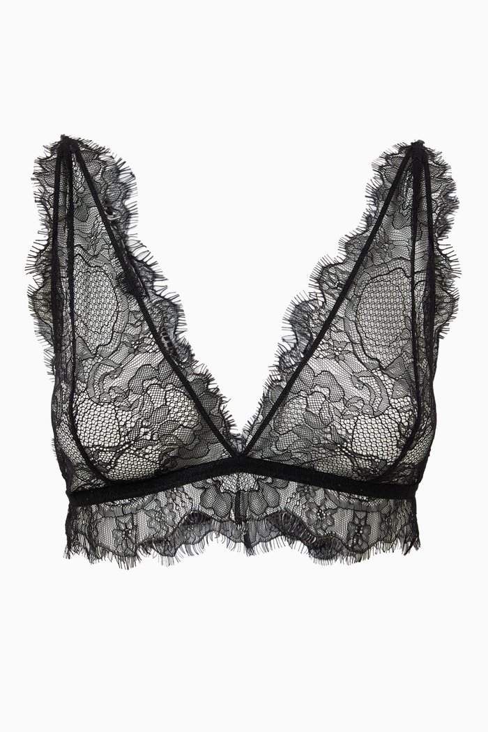 

The Delicate Lace Bra in Nylon, Black
