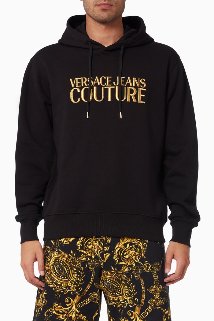 

Institutional Logo Hoodie in Cotton, Black
