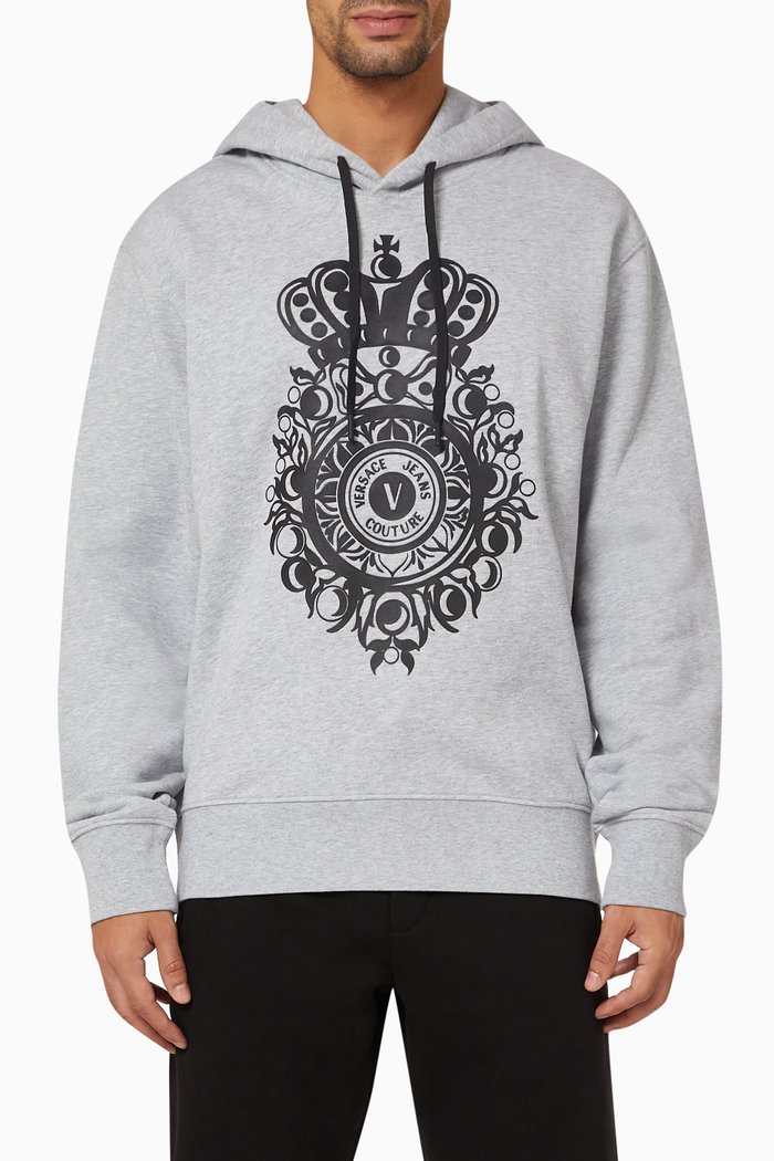 

Regalia Crest Hoodie in Cotton, Grey