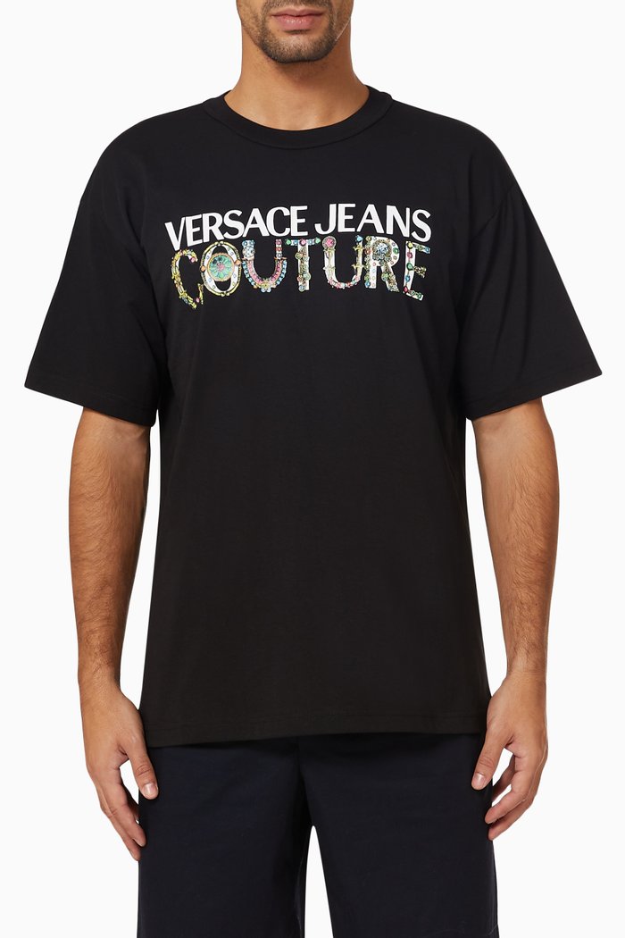 

Institutional Logo T-shirt in Cotton, Black