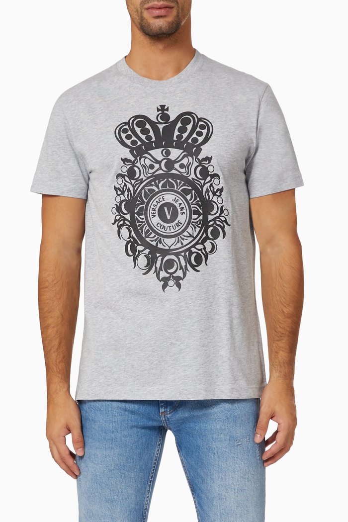 Regalia Crest T-shirt in Cotton, Grey