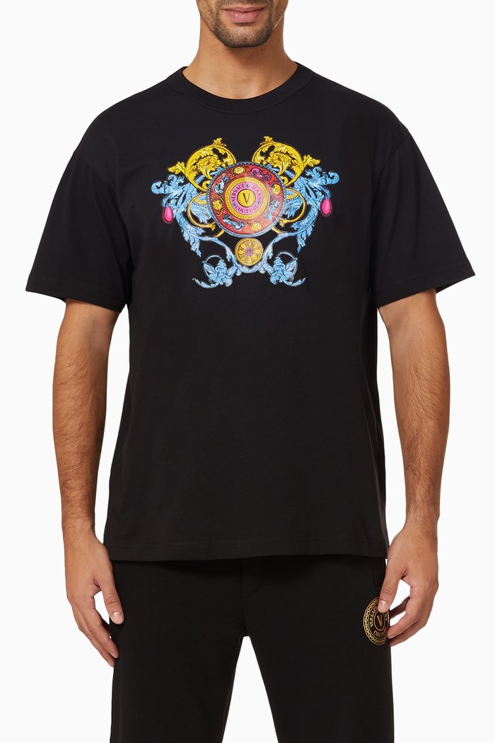 

Regalia Crest T-shirt in Cotton, Black