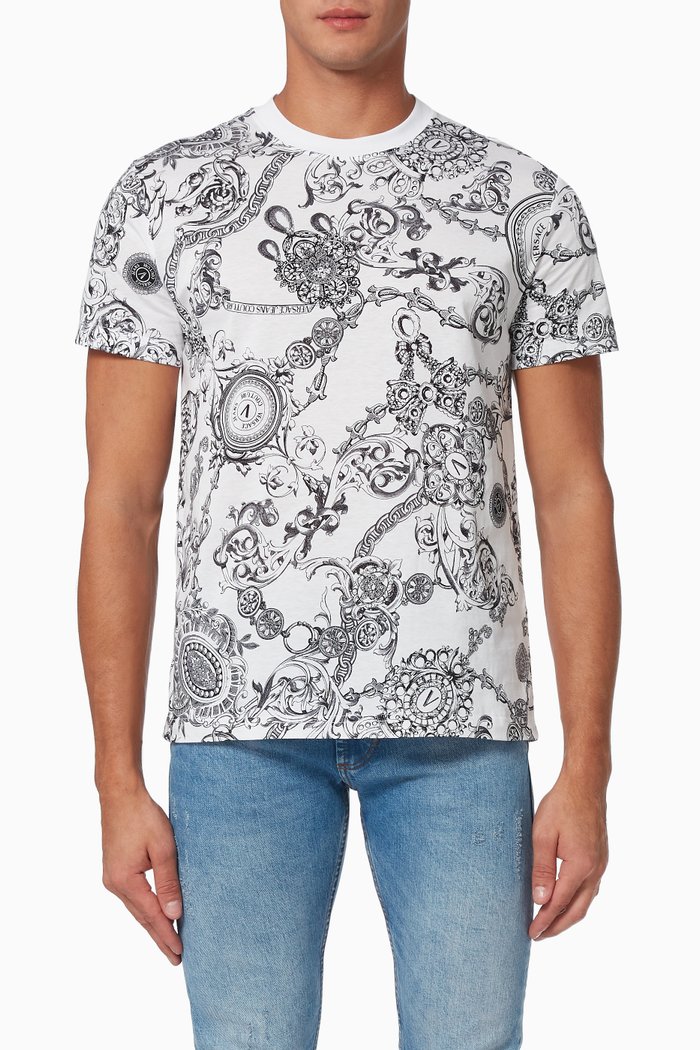 

Regalia Baroque Print T-shirt in Cotton, White