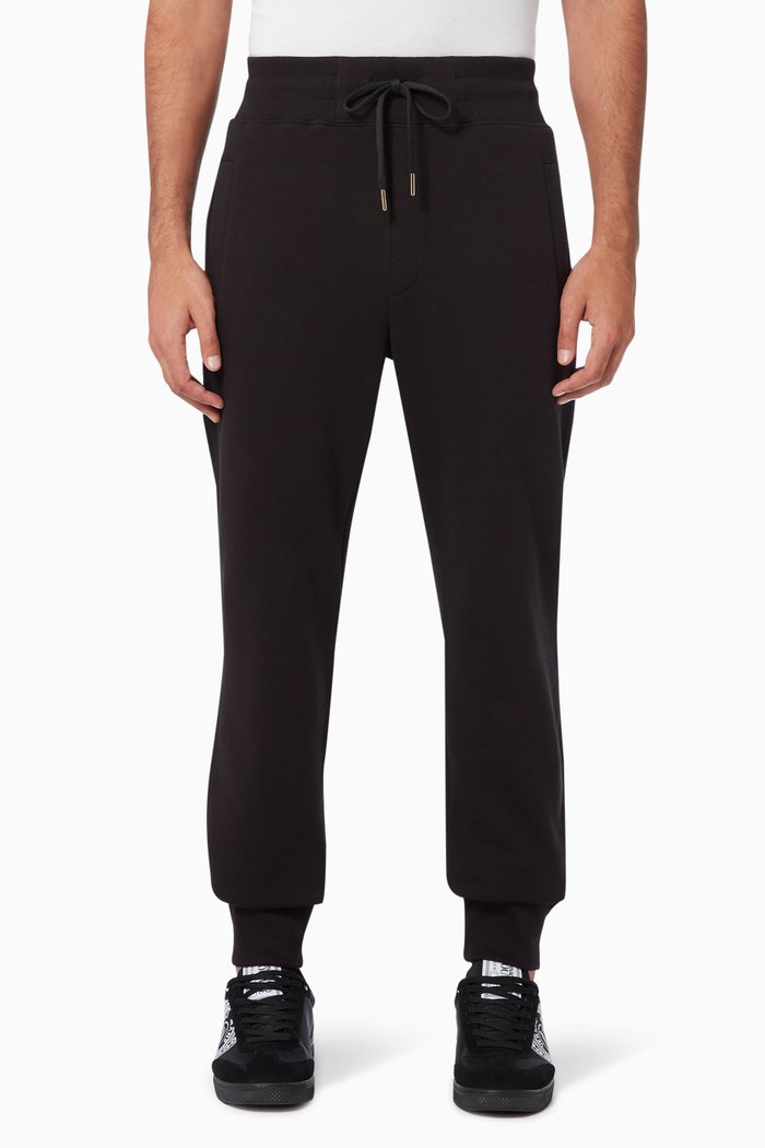 V-emblem Baroque Sweatpants in Cotton, Black