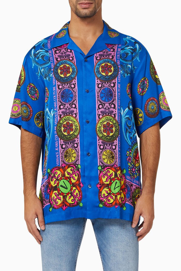 Regalia Baroque Print Shirt, Blue