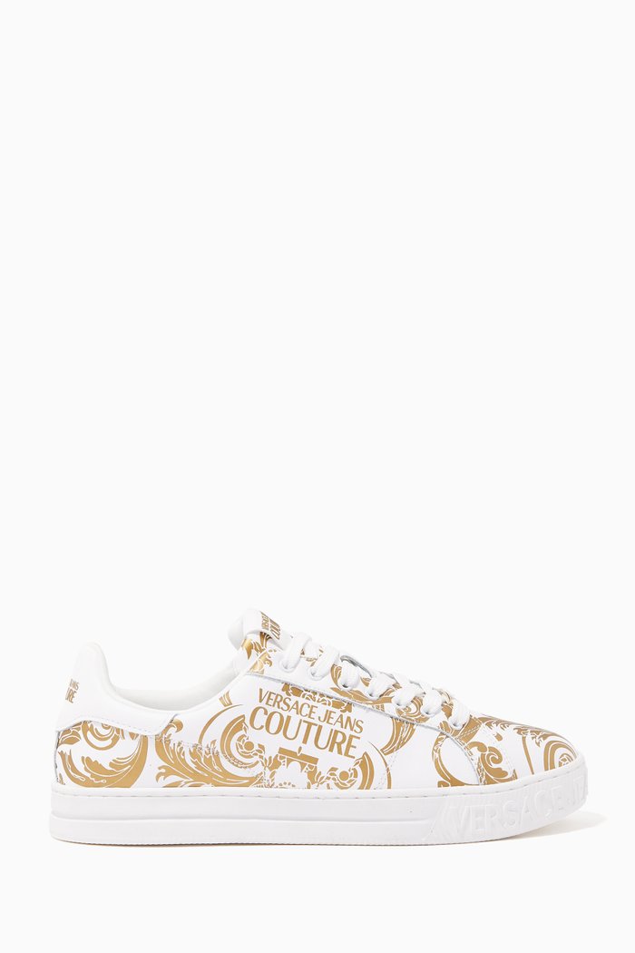 

Court 88 Baroque Print Sneakers in Leather, White