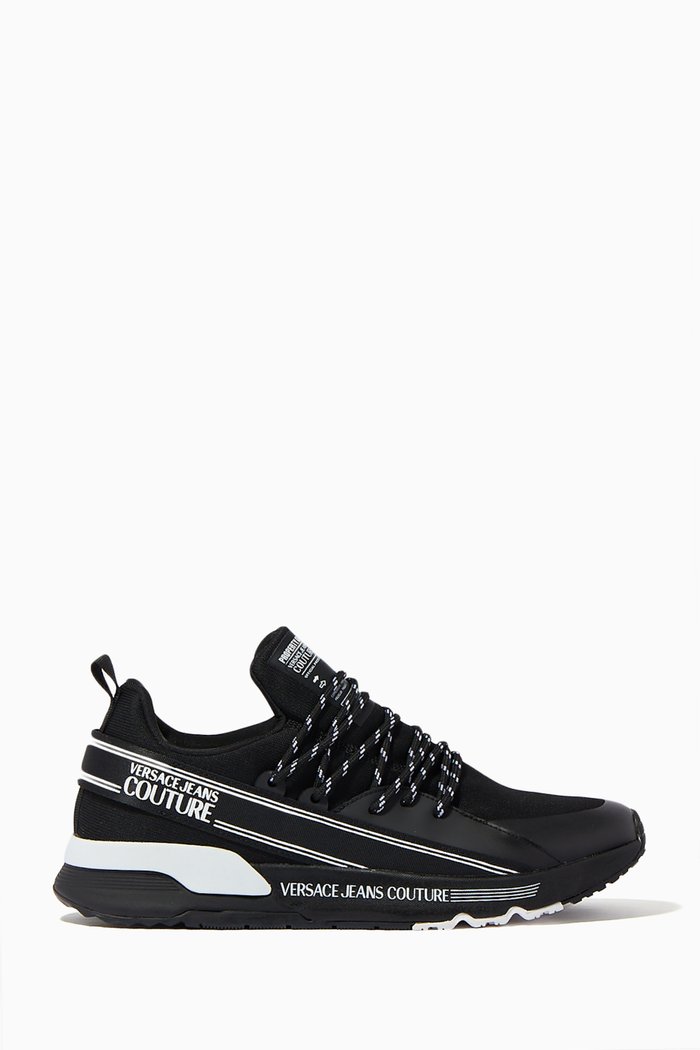 

Dynamic Sneakers in Mesh Knit & PU Leather, Black
