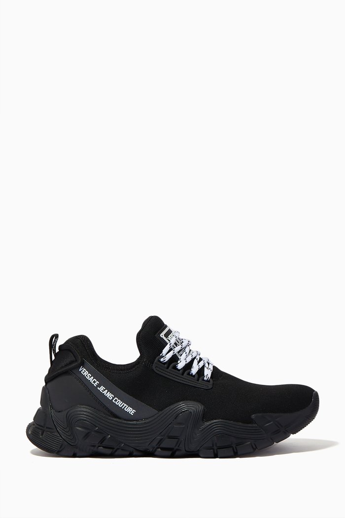 

Impulse Sneakers in Knit Fabric & Leather, Black