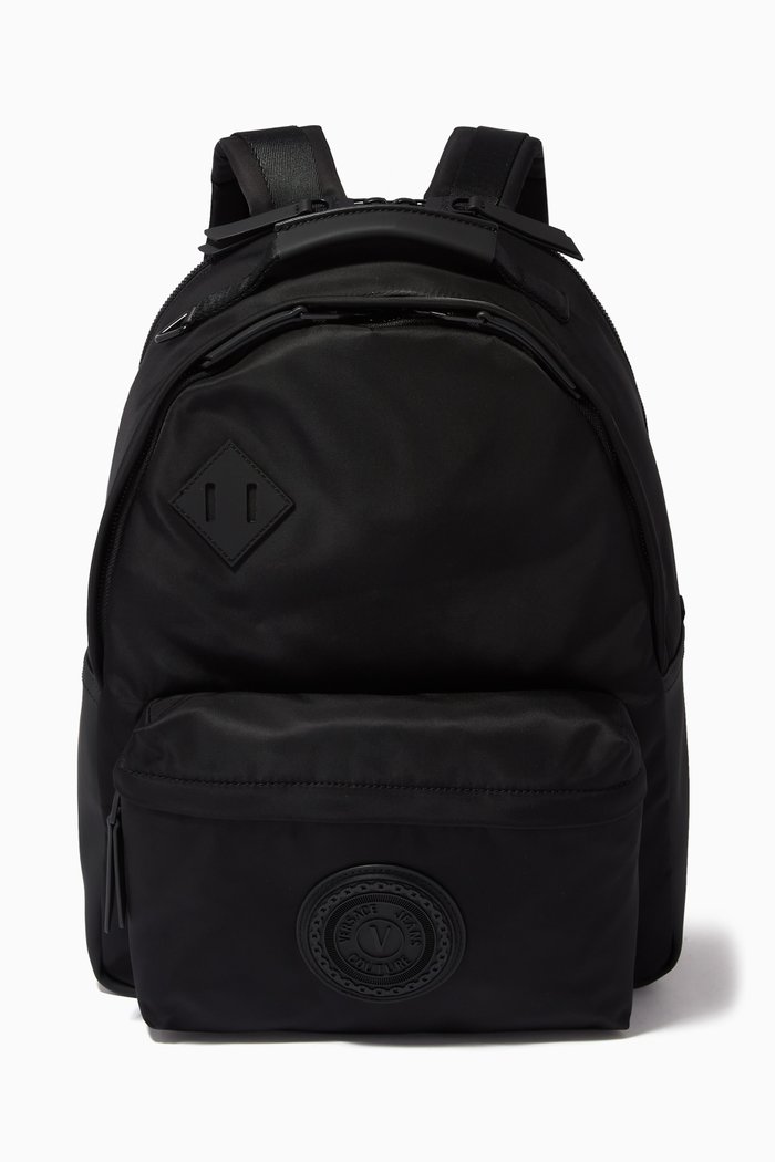 

V-emblem Backpack in Nylon, Black