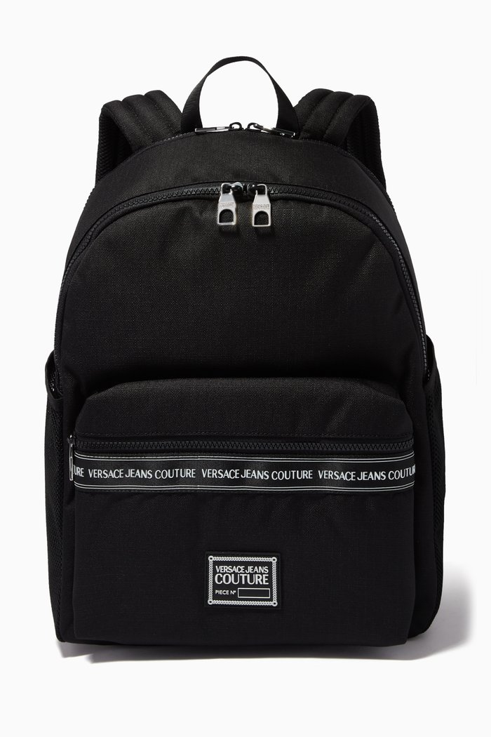 

Logo Band Backpack in Nylon, Black