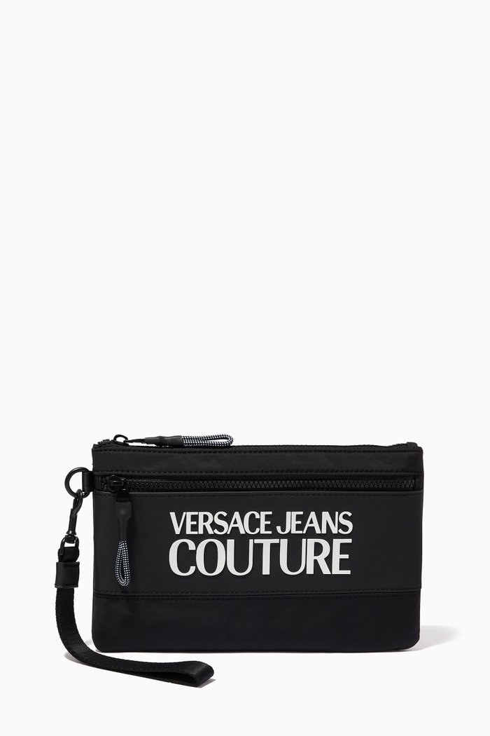 

Logotype Wallet in Nylon & PU Leather, Black