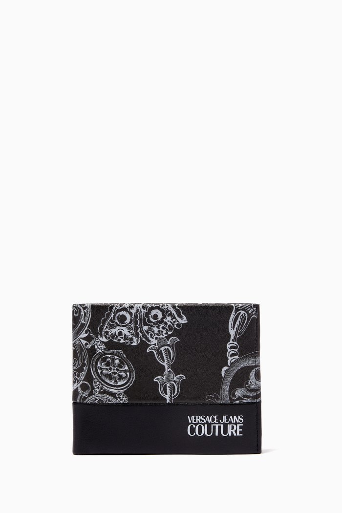 

Wallet in Logo Baroque Printed Leather, Black