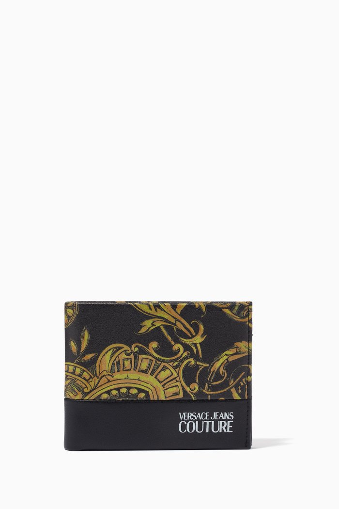 

Wallet in Logo Baroque Printed Leather, Black